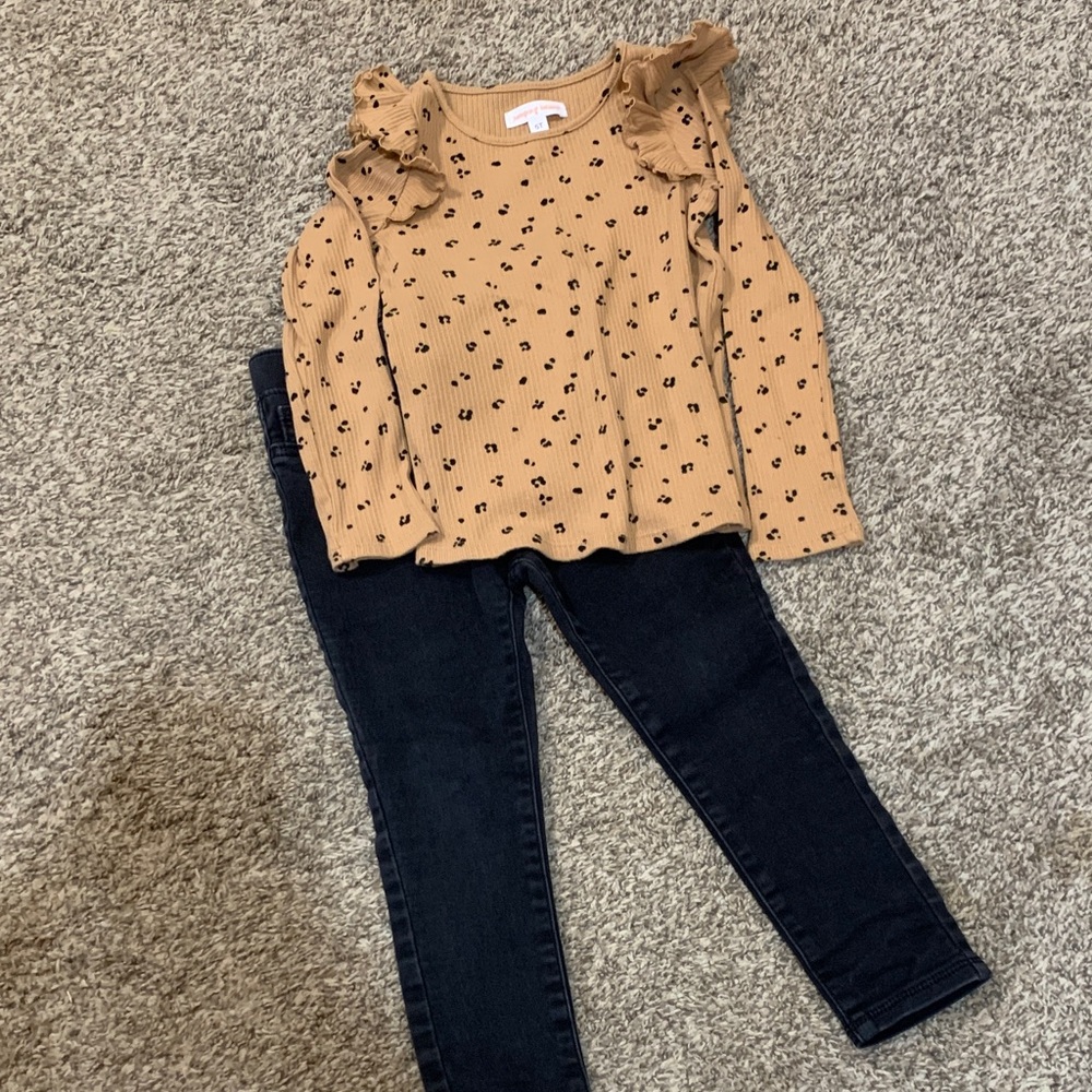 Jumping Beans Beige and Black Kids Outfit